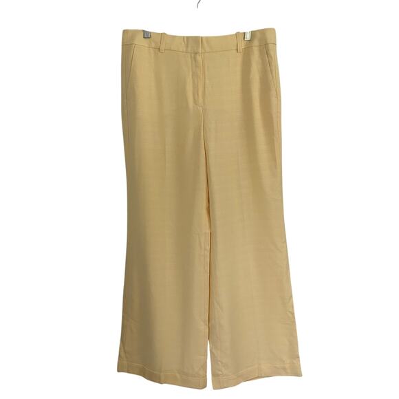 J. Crew Cuffed Wide Leg Yellow Trouser in Luster Canvas 14 New with Small Flaw - Picture 2 of 11